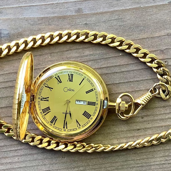 Colibri quartz pocket watch with watch chain - Picture 8 of 11